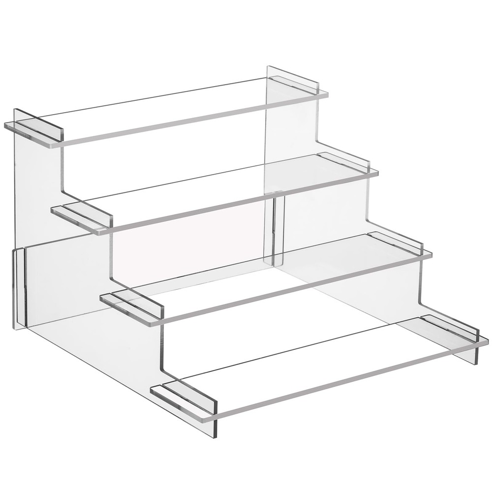 HENABLE 4 Tier Acrylic Display Risers, Perfume Organizer Stand, Transparency