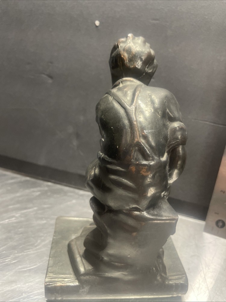 Metal bronze young boy Thinkers Bookends