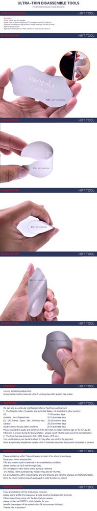 Flexible LCD Opening Thin Metal Plastic Pry Tools iPhone, Galaxy & LG