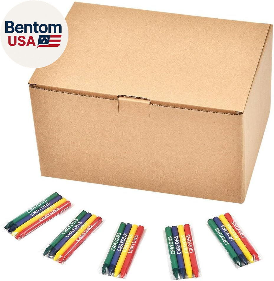Crayons Bulk Pack, Regular Size, 4 Colors, Cellophane 250 Packs, 1000 Count