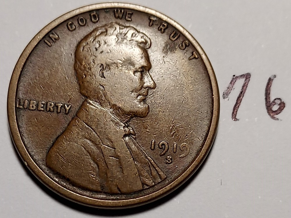 1919-S Lincoln Wheat Cent         #76