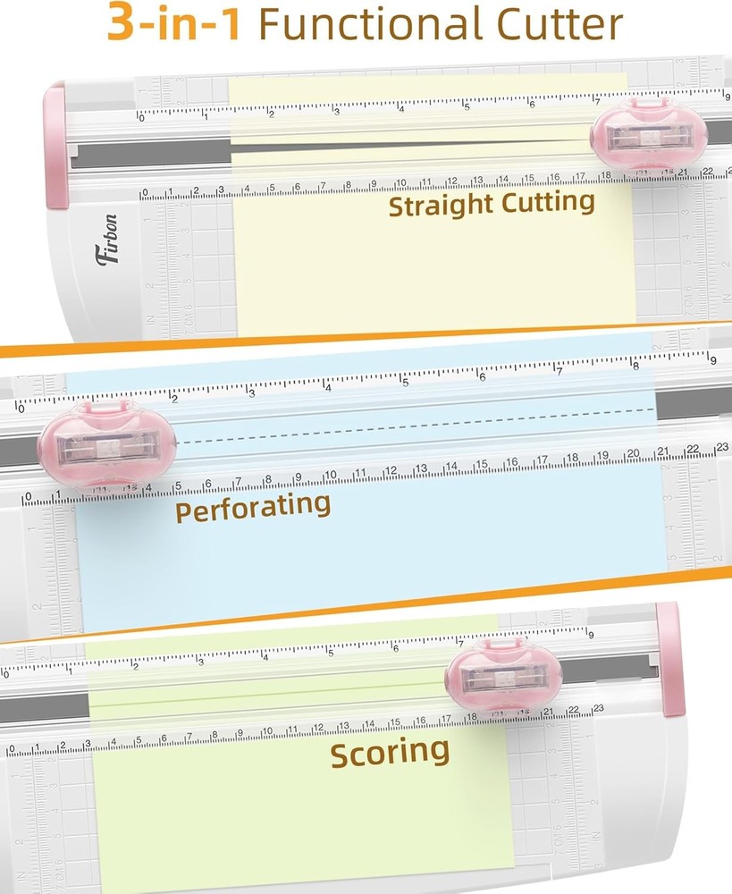 Pink 3 Way Paper Trimmer 9" Compact