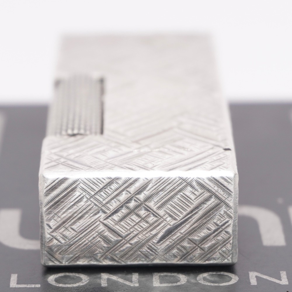 Rare Dunhill Lighter Silver Florentine Pattern-Ultrasonically cleaned_Working