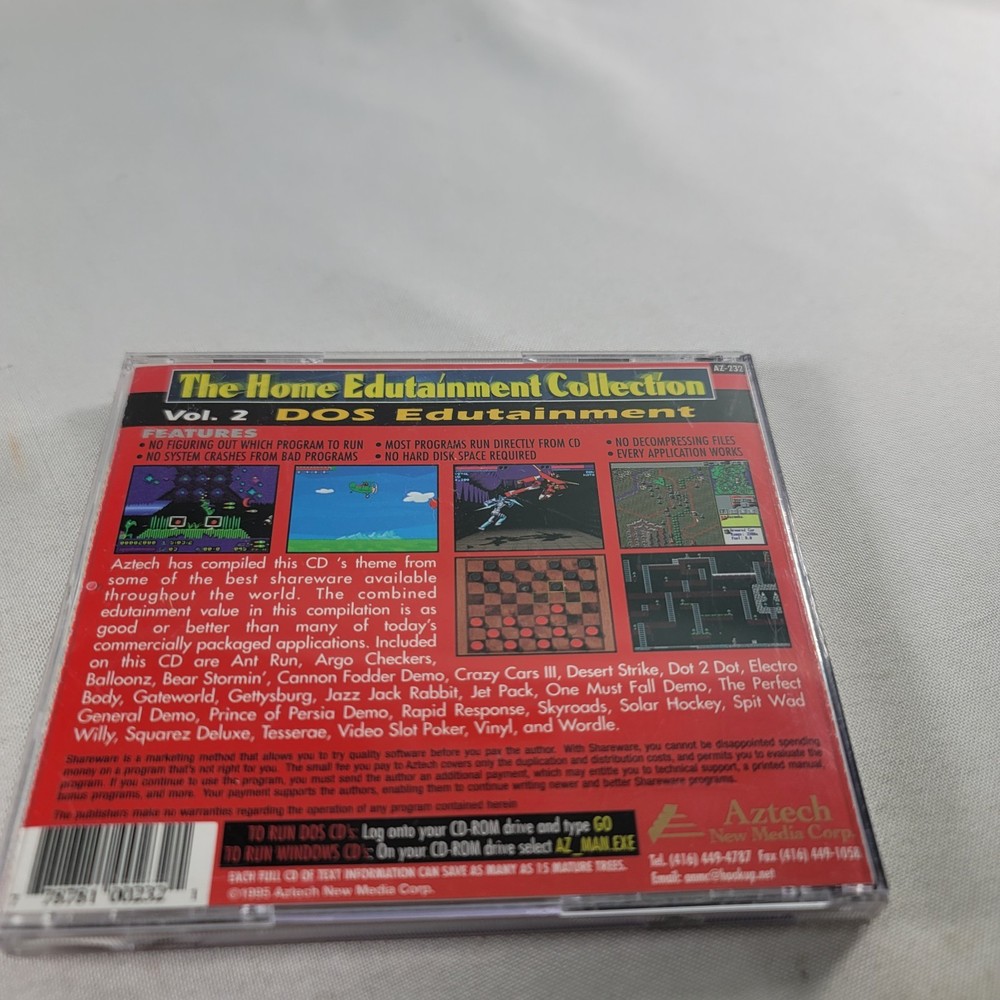 Vintage 1995 Aztech Media Group PC Software Vol. 2 DOS Edutainment