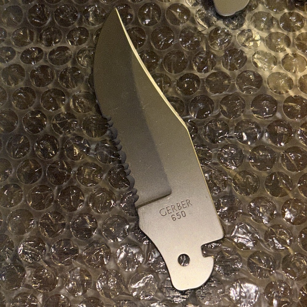 Gerber 650 Replacement Knife Combo Blade Serrated Unsharpened Blank Stainless