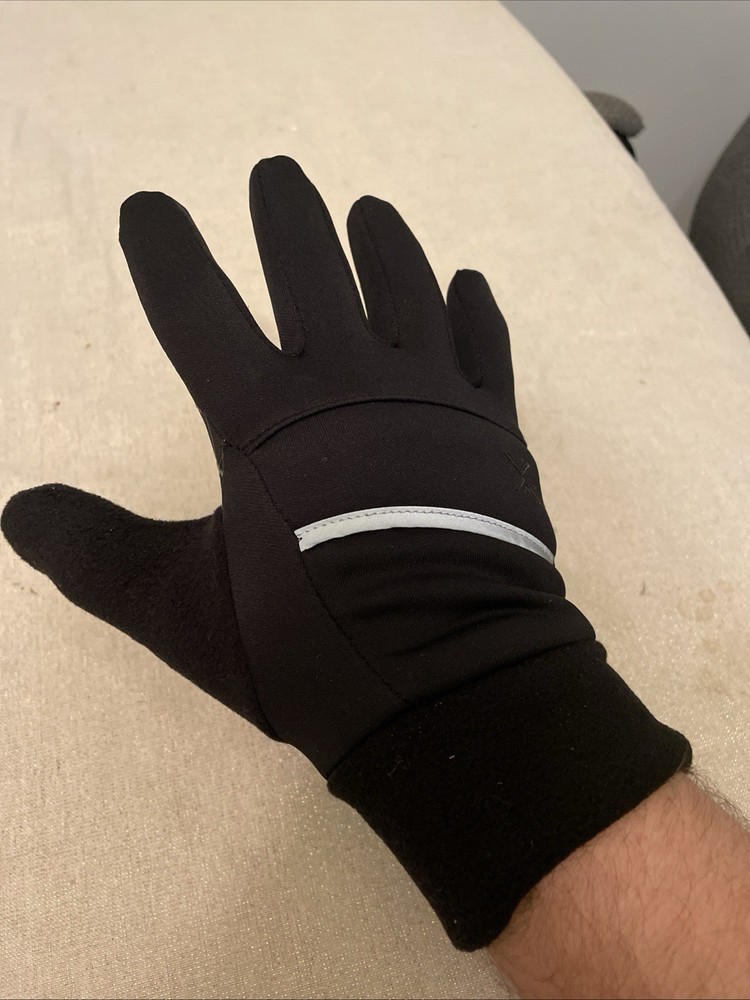 Xersion Cotton Touch Screen Workable Black Gloves Fits Small & Medium Hands