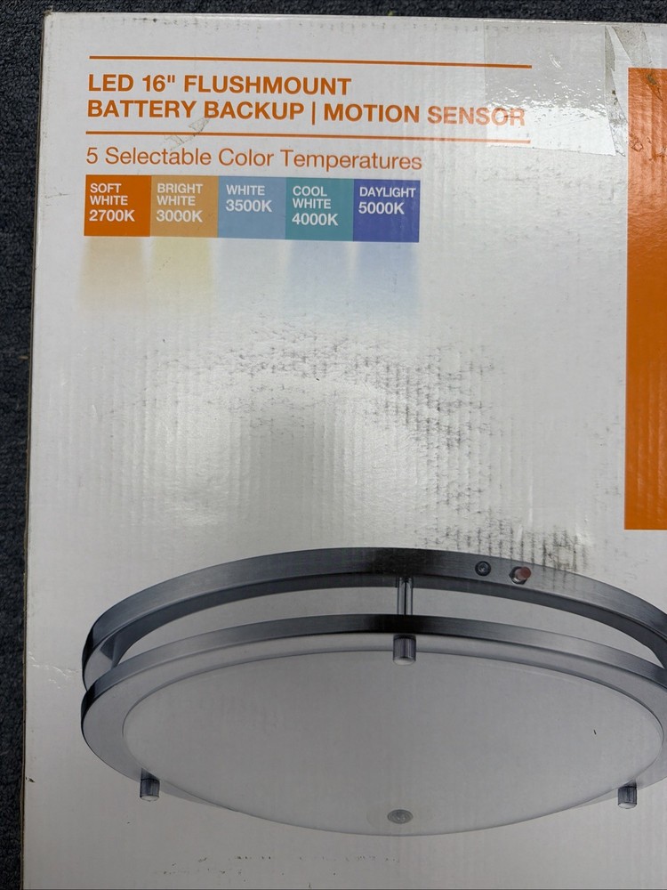 Ledvance Selectable LED Flush Mount with Motion Sensor Brushed Nickel 16" 62413