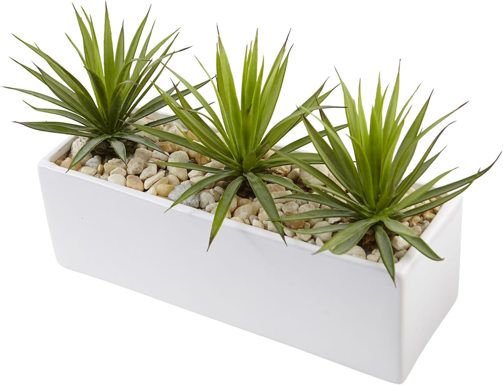Mini Agave Artificial Plant in Rectangular Ceramic