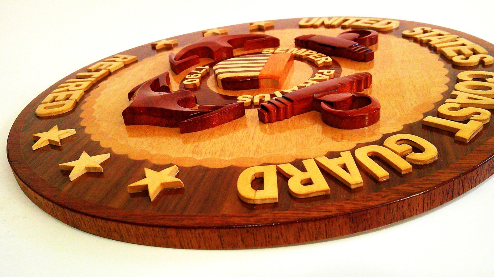 United States Coast Guard Retired Wooden Military Wall Plaque 11.5"