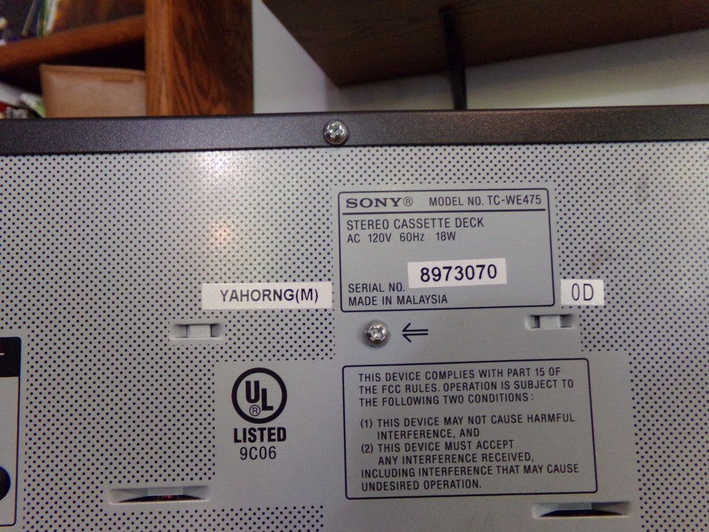 Sony TC-WE475 Dual Deck Cassette Deck Auto Reverse Pitch Control Dolby B C
