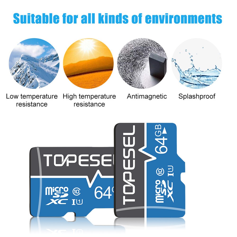 5/10Pack 64GB Micro SD Card SDXC SDHC Class10 Memory Cards Adapter for Camera