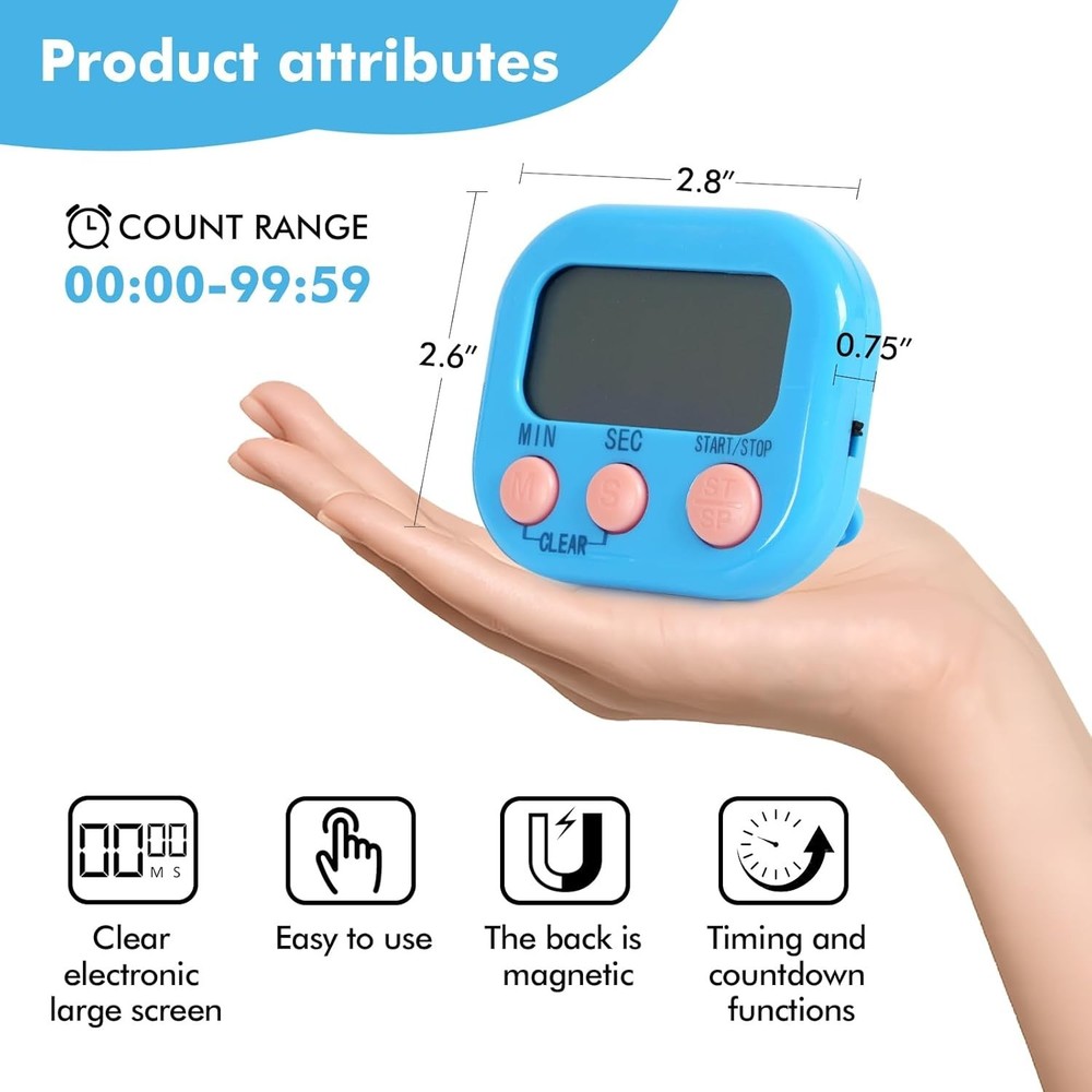 6 Pack Multi-Function Electronic Timer, Learning Management, Suitable for Kit...