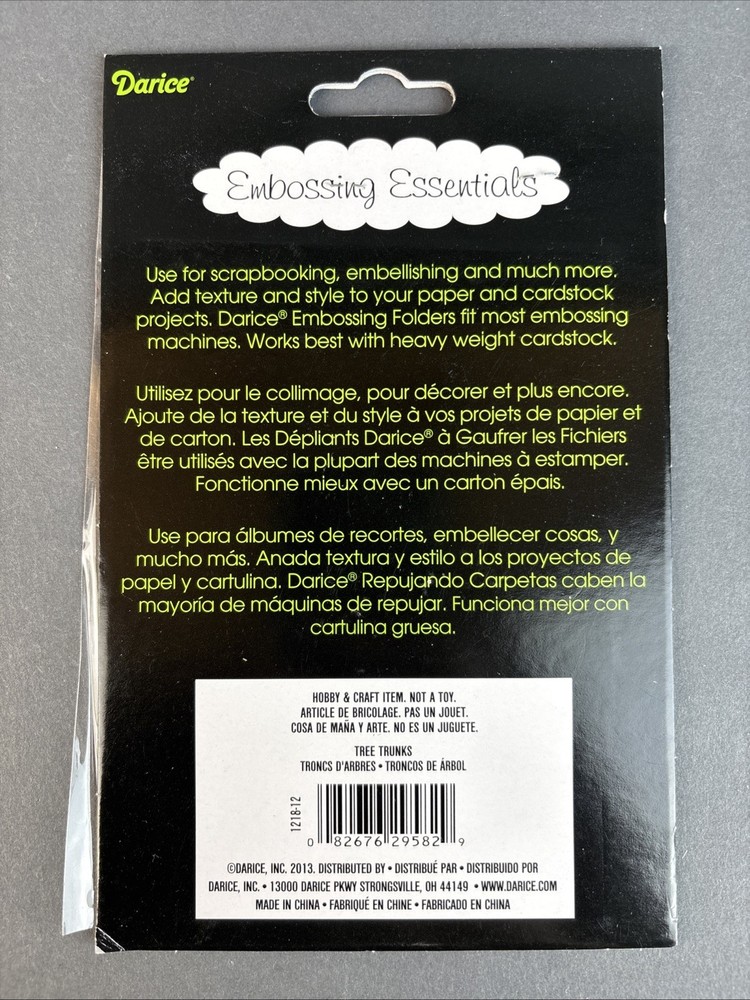 Darice Embossing Folder Essentials TREE TRUNKS 1218-12 Fall, Branches