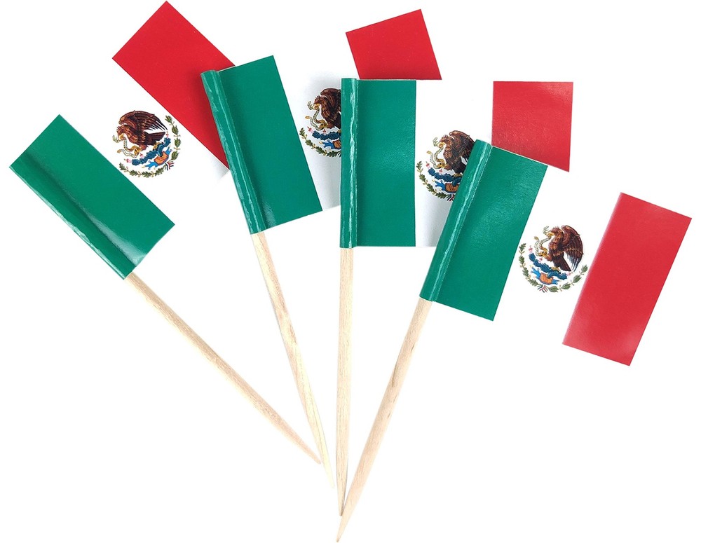 JBCD Mexico Toothpick Flag Mexican Mini Small Cupcake Topper Flags, 200Pcs