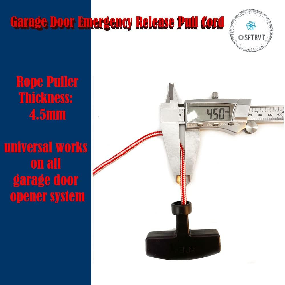Garage Door Emergency Release Pull Cord with Handle Garage Opener, Attic Ladder
