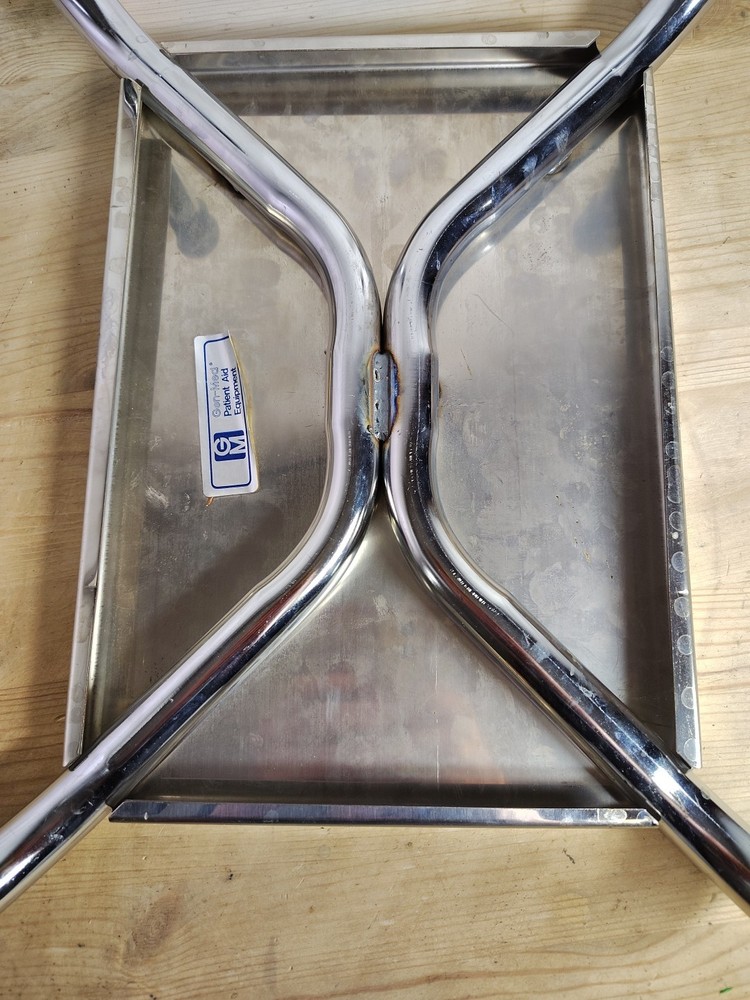 Vintage Chrome Step Stool Medical Office Rubber Tread 14" X 10"