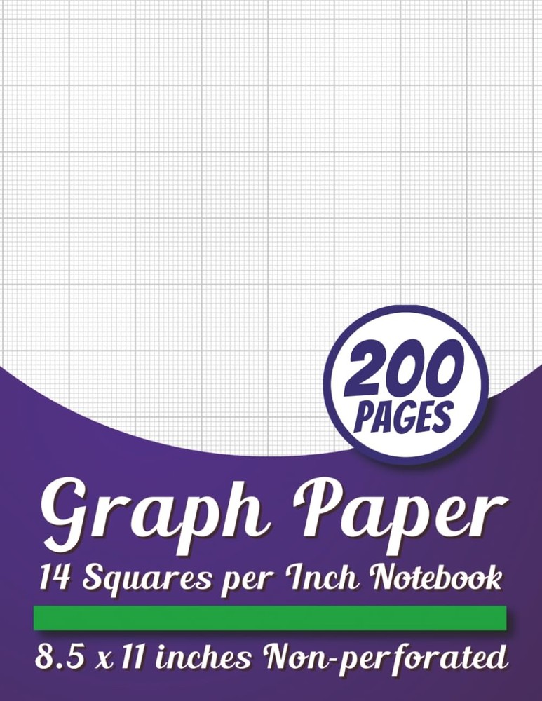 Graph Paper 14 Squares Per Inch Notebook: 14 Count For White