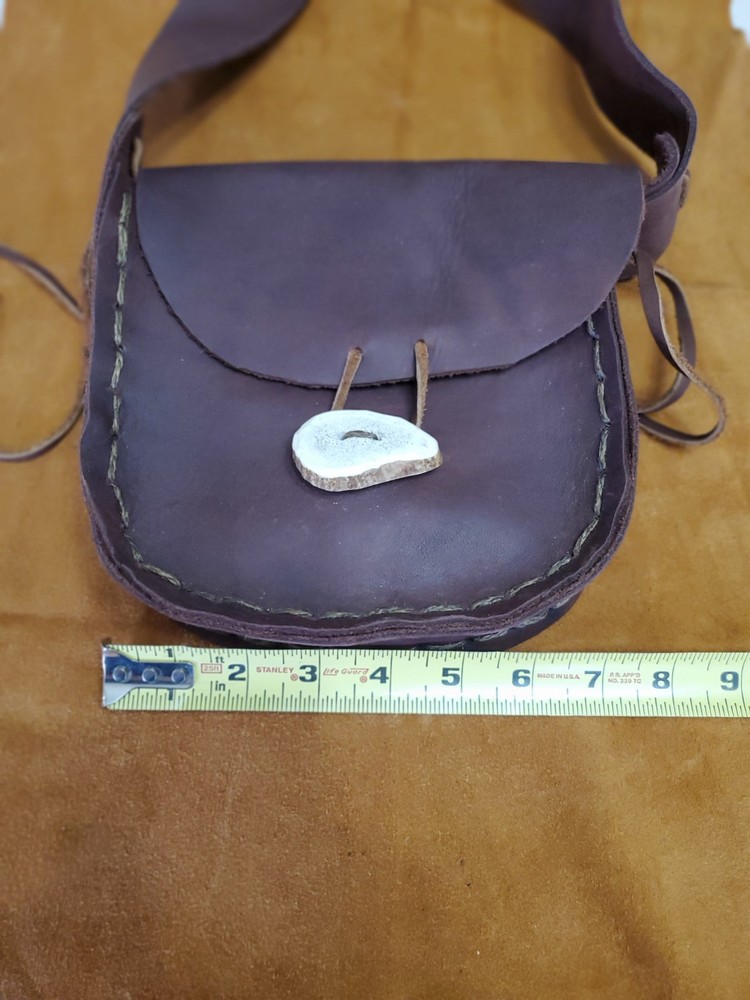 Leather Muzzleloader Possibles Bag with Crossbody Shoulder Strap