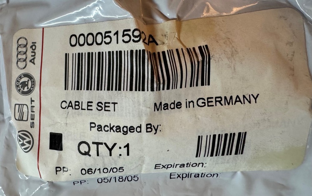 Audi 000051592A Phatbox Cable Set - OEM - NEW