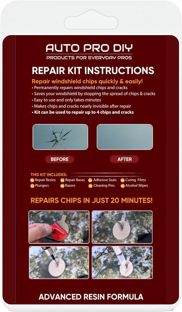 4 Pack s 4 Chips, 20-Minute Glass Rock Chip Tool