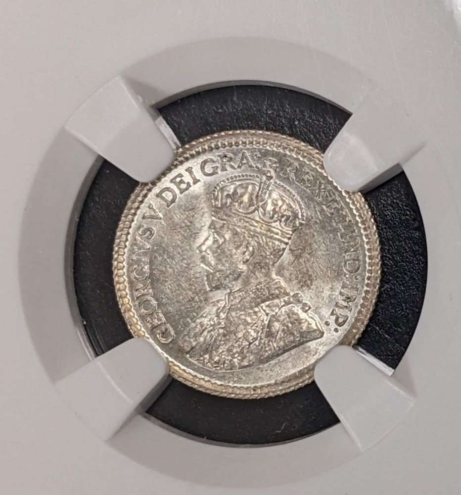 1917 Canada Silver George V 5 Cent NGC MS 61