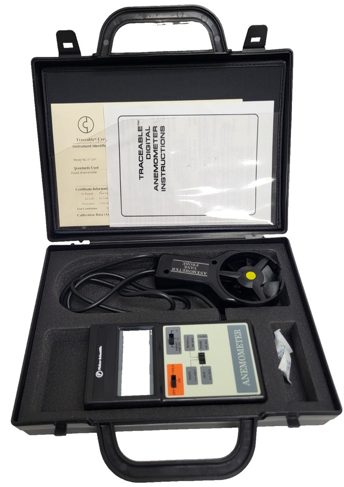 Fisher DA40 Handheld Traceable Digital Anemometer + Case & Probe - Tested