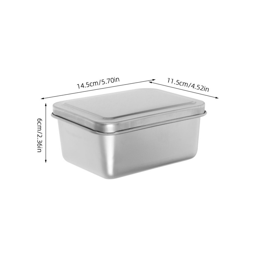 2pcs Baking Pan With Lid: Stainless Steel Food Storage Container - Rectangular