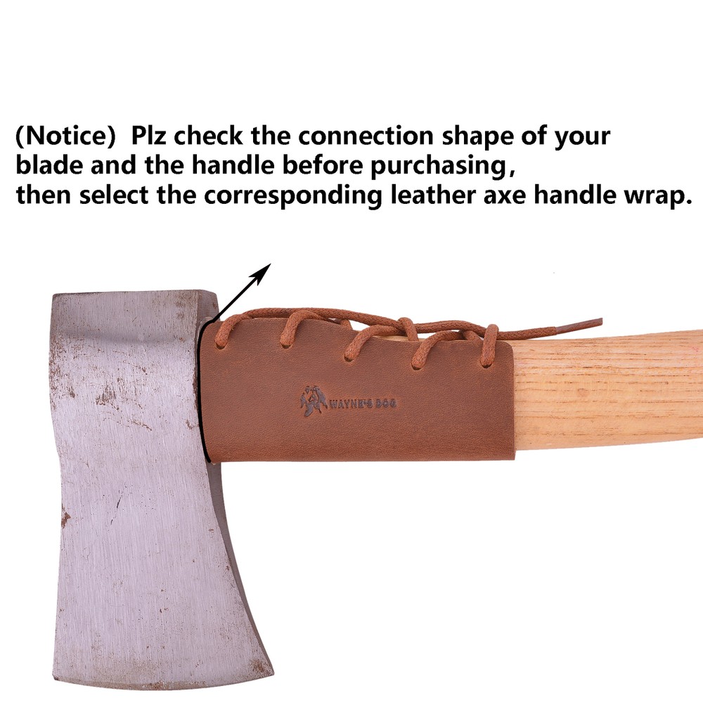 Genuine Leather Axe Handle Guard Collar , Axe Handle Holsters Protection Cover