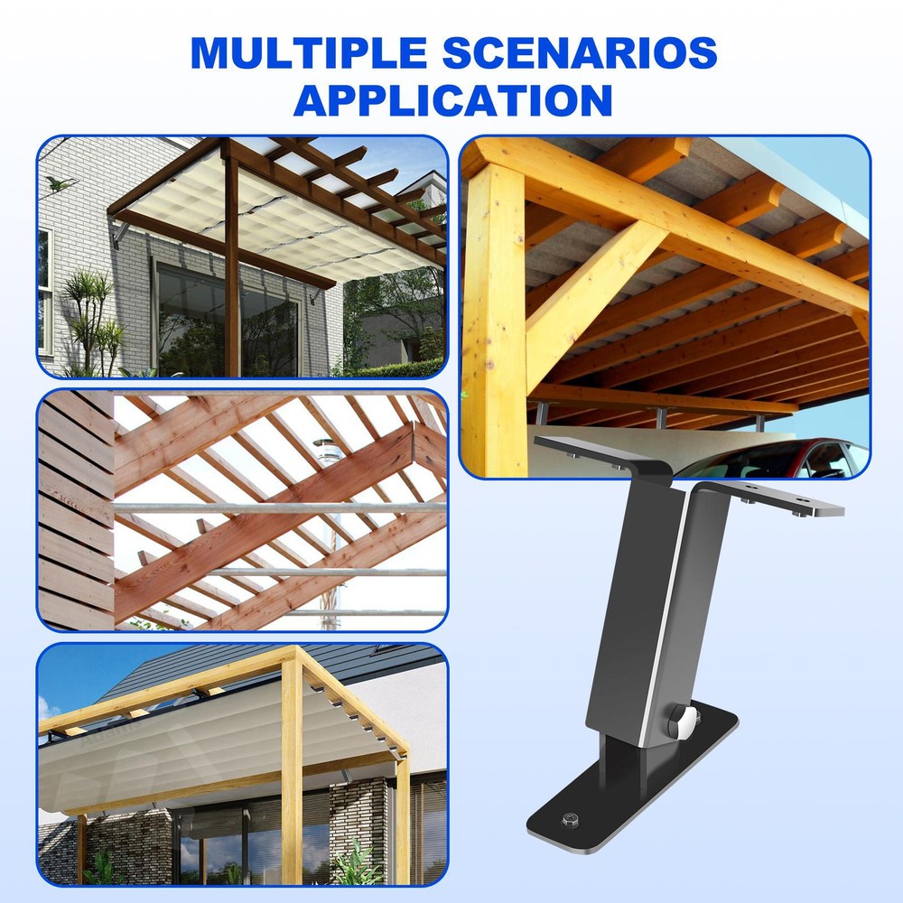 3xRoof Riser Bracket Adjustable Angle Pergola Roof Riser Beam Bracket For Patio