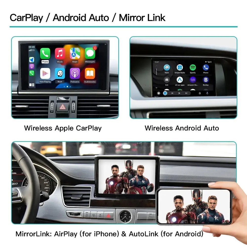Wireless CarPlay Android Auto Module Unit Decoder Box Fits for Audi A4 A5 S5 Q5