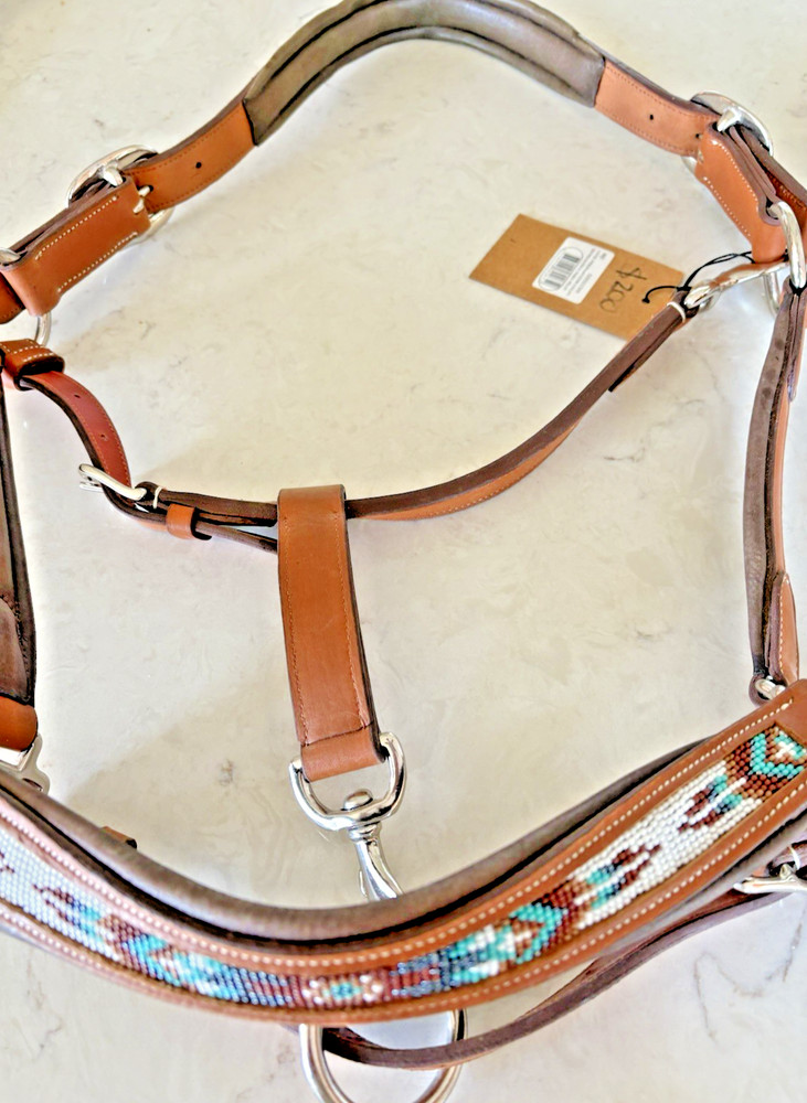 Penelope leather halter pearl