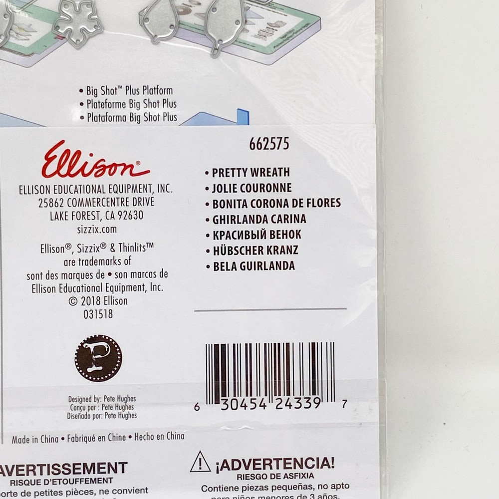 Sizzix Thinlits Pretty Wreath Cutting Dies by Pete Hughes 662575 NEW