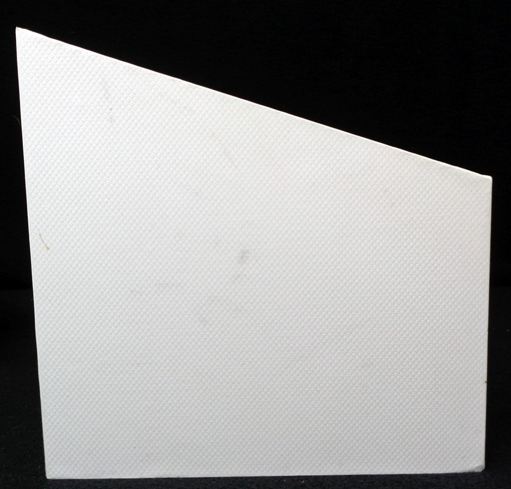 SEE JANE WORK 4-Section White & Gray Dot Angled Desktop Organizer