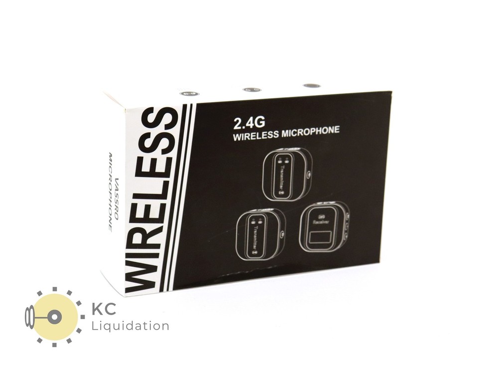 VASSRO 2.4G Wireless Lavalier Microphone 1x Receiver 2x Transmitter