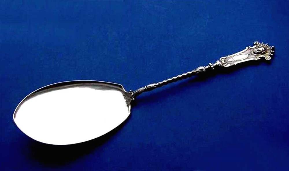 Antique Large Solid Pie Server, H. Wurm, 800 Silver B552
