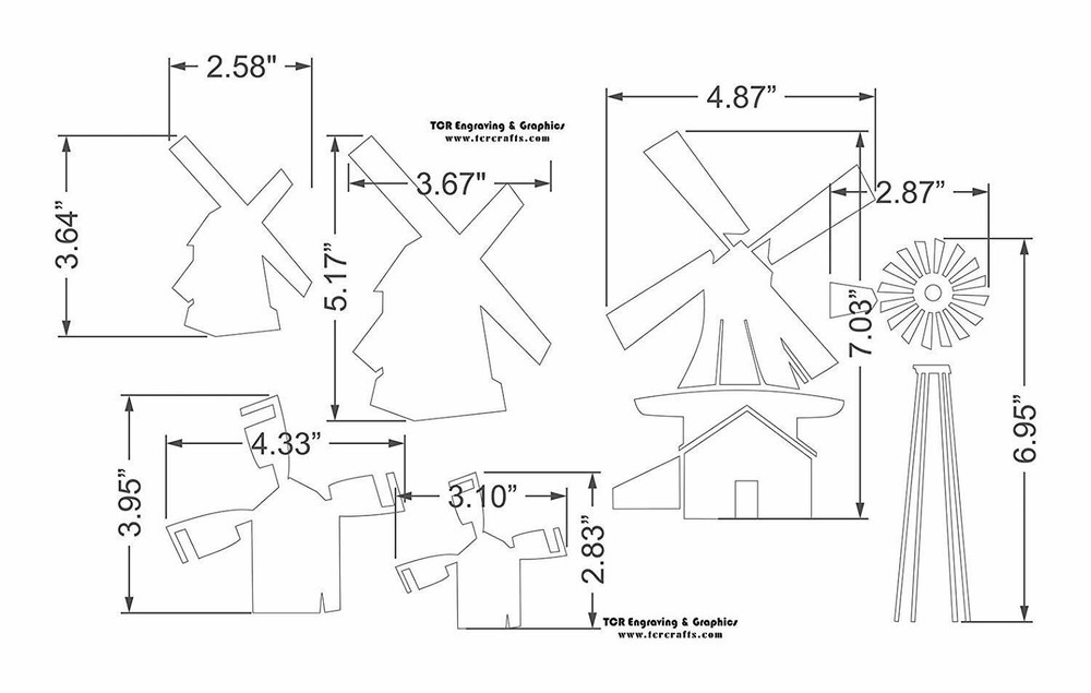Windmill Stencils - 2 Pc set- 14 Mil Mylar