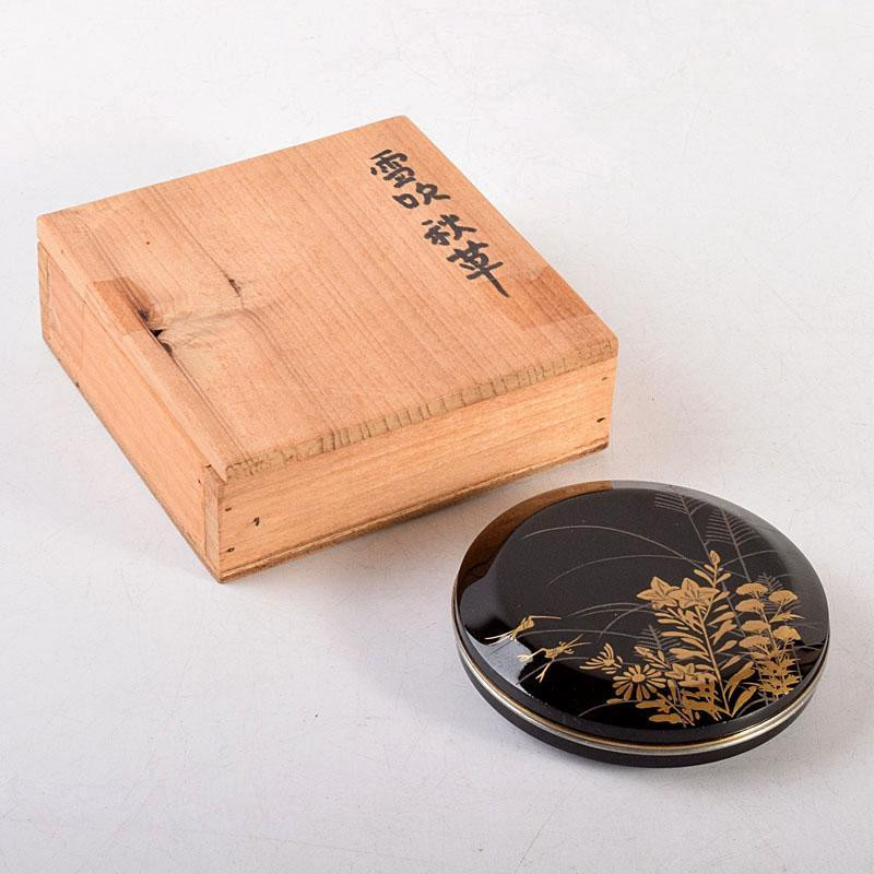 Incense holder Kogo Black lacquer Autumn grass lacquer