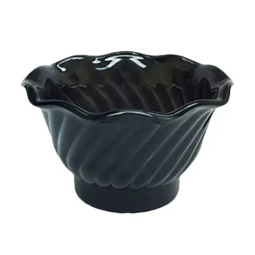 Thunder Group Plastic 5 oz Stackable Swirl Tulip Dessert Dish-1 Doz - Blk