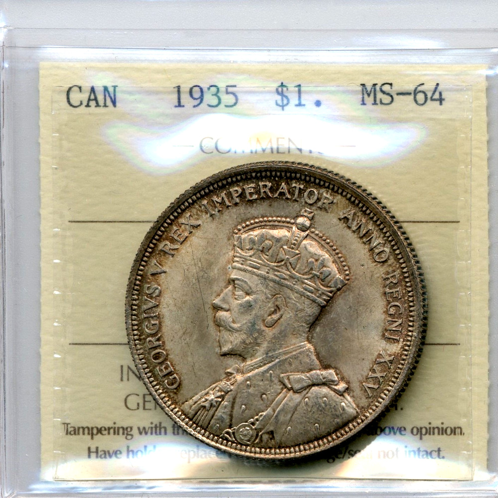1935 Canada $1, Choice Uncirculated, ICCS MS64