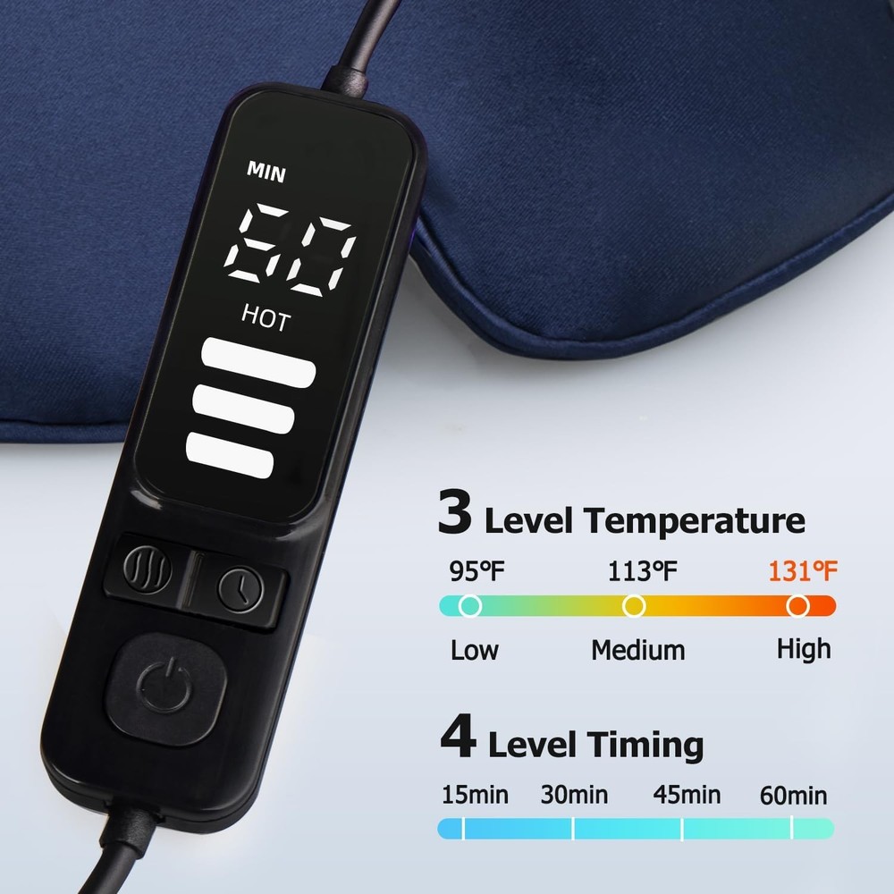 Heated Eye Mask, USB Heated Eye Mask with Temperature and Timer Control