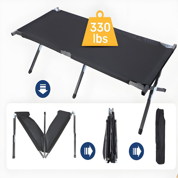 Portable Folding Camping Cot with Carrying Bag Army