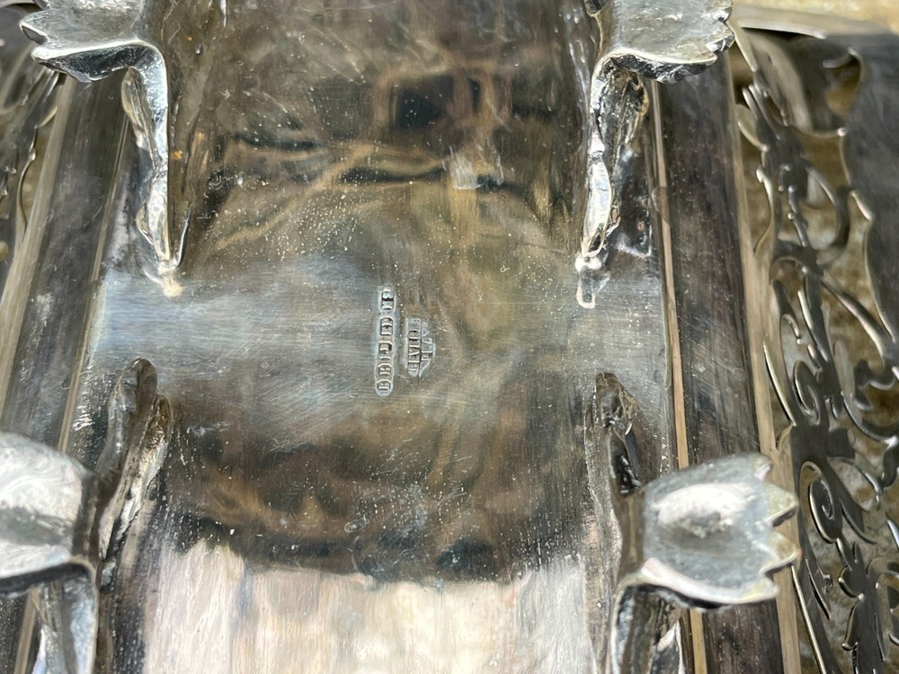 Antique Silver Plated Fruit Bowl. Claw Feet.