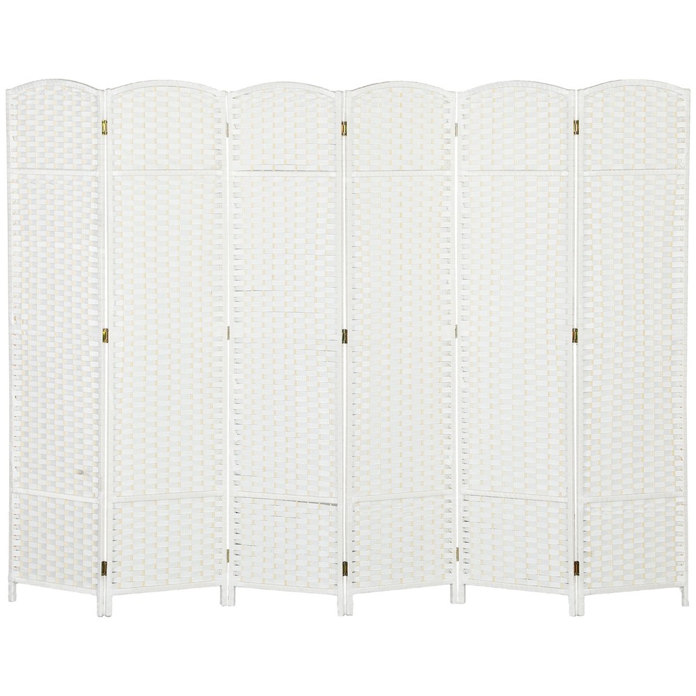 6 Panel Room Divider Freestanding Folding Privacy Screen White