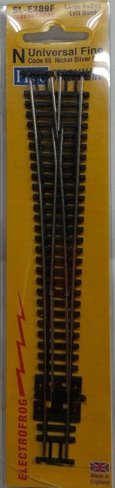 Peco N Scale SL-E389F ~ Electrofrog ~ Large Radius ~ Left Hand Turnout ~ Code 55