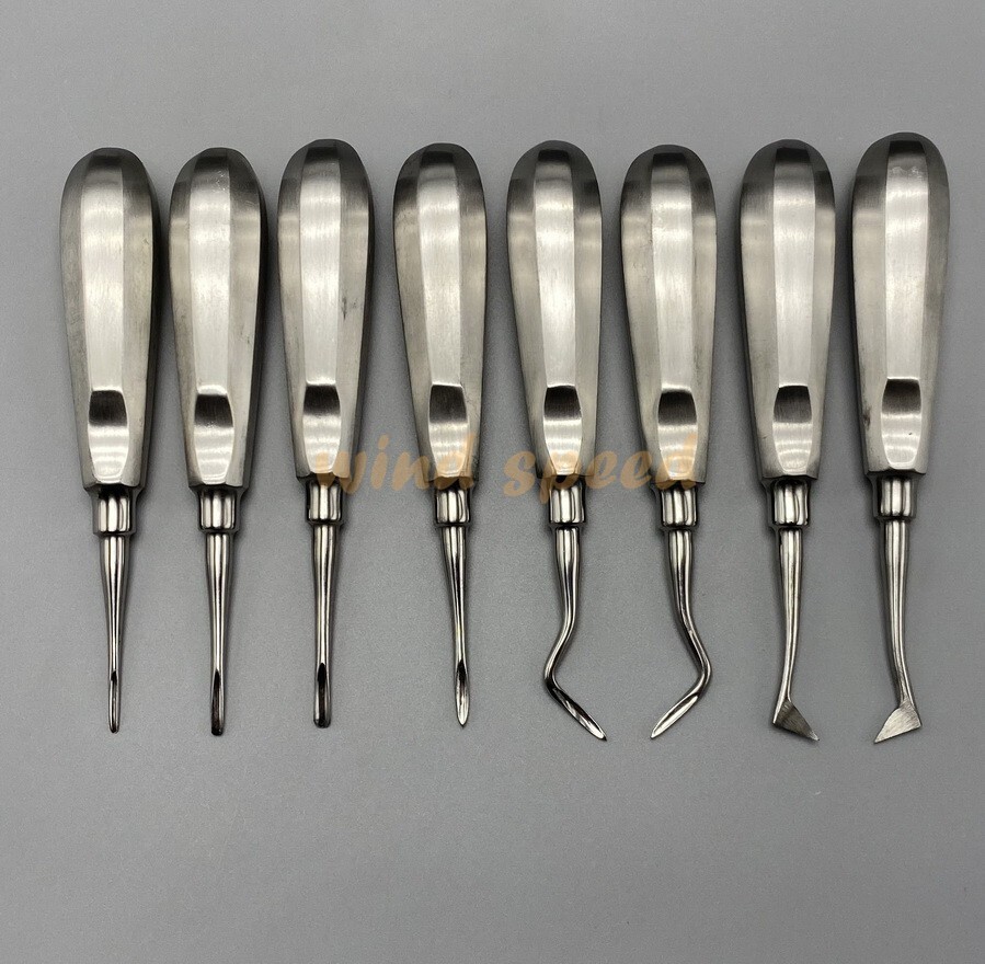 Surgical Tooth Extraction Elevators Surgery Dental Luxation Root Tools 8pcs/Kit