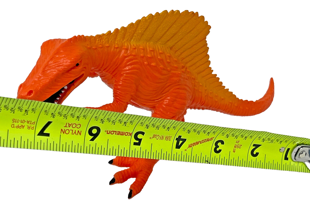 Spinosaurus 2006 Orange Rubber Plastic Dinosaur 6" Used