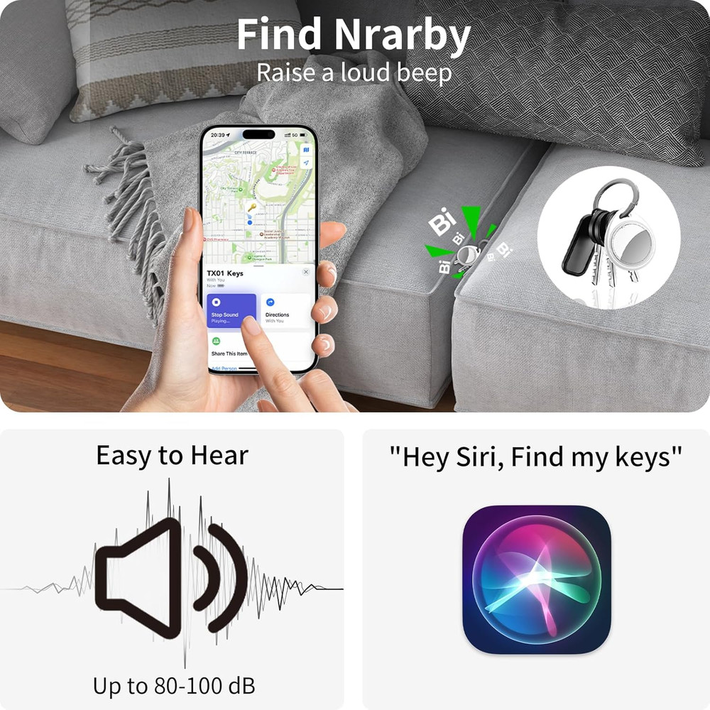 Tracker Tags-16 Pack, 5.3 Bluetooth Tracker Work with Apple Find My (Ios Only),