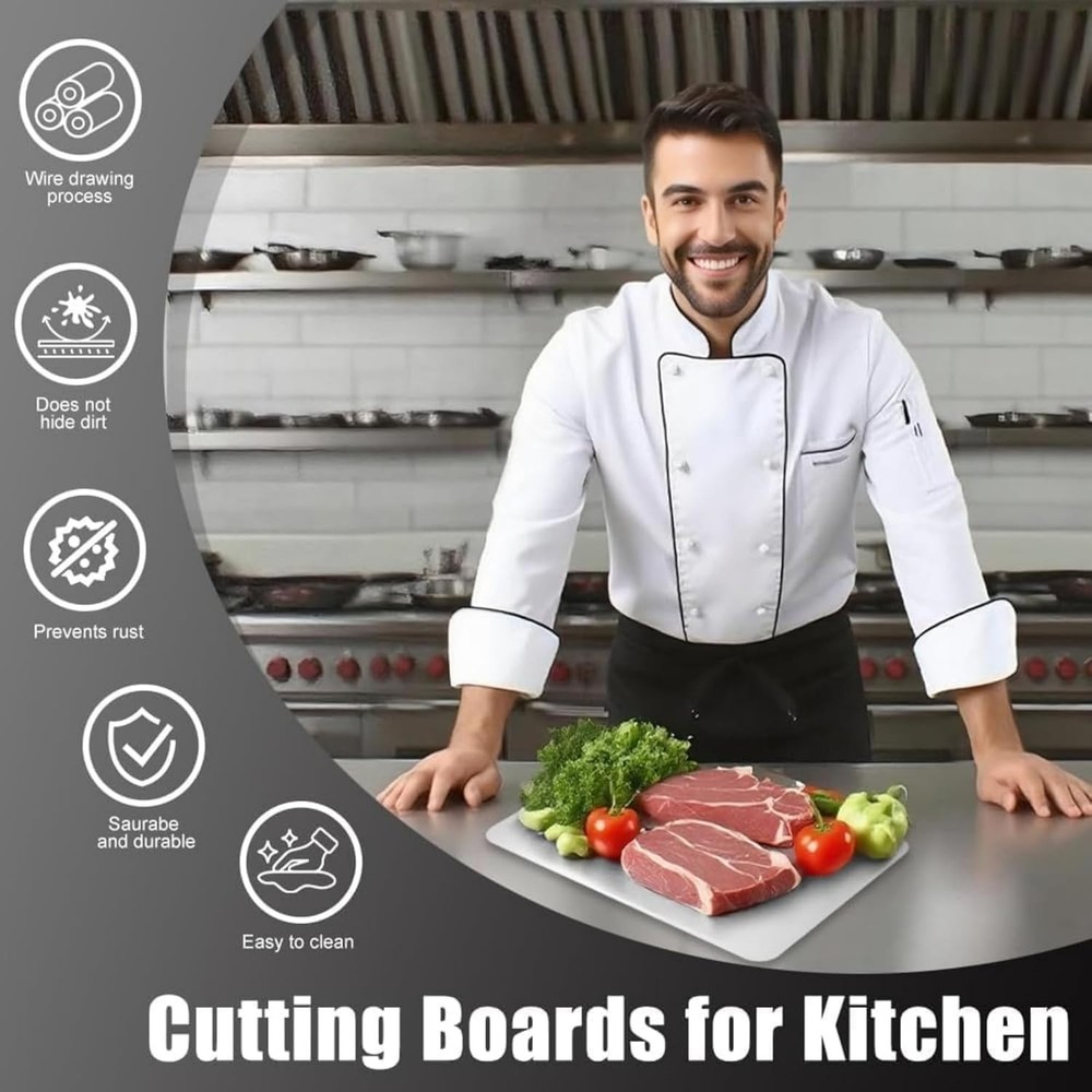 Titanium Cutting Boards - 100% Pure Titanium Cutting Boards for Kitchen - Cut...