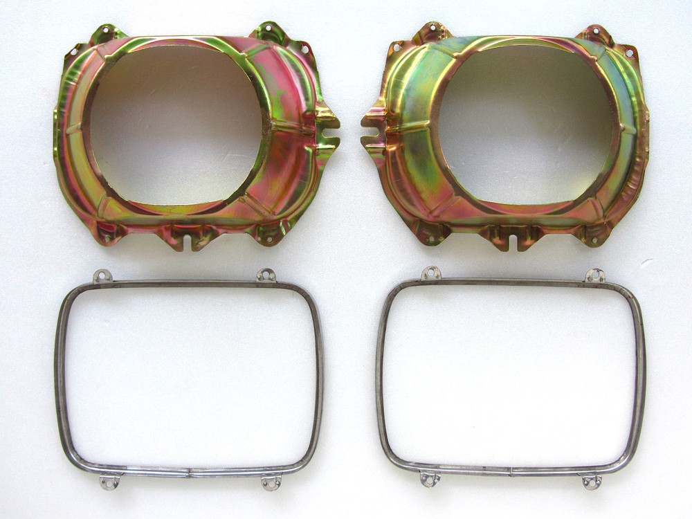 PAIR 6x8in RECTANGLE RECTANGULAR HEADLIGHT BUCKET BRACKET TOYOTA