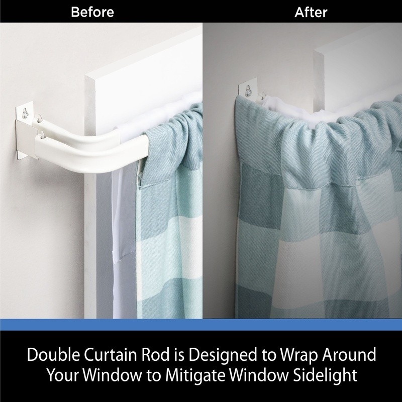 Adjustable Double Curtain Rods 2 Pack Wrap Around Design Curtain Hardware New
